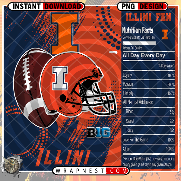 ILLINOIS TEAM FAN SODA WRAP