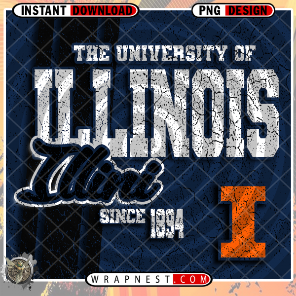 ILLINOIS FIGHTING GRUNGE v2