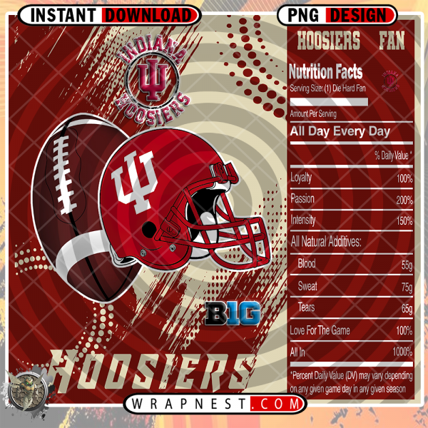 INDIANA TEAM FAN SODA WRAP