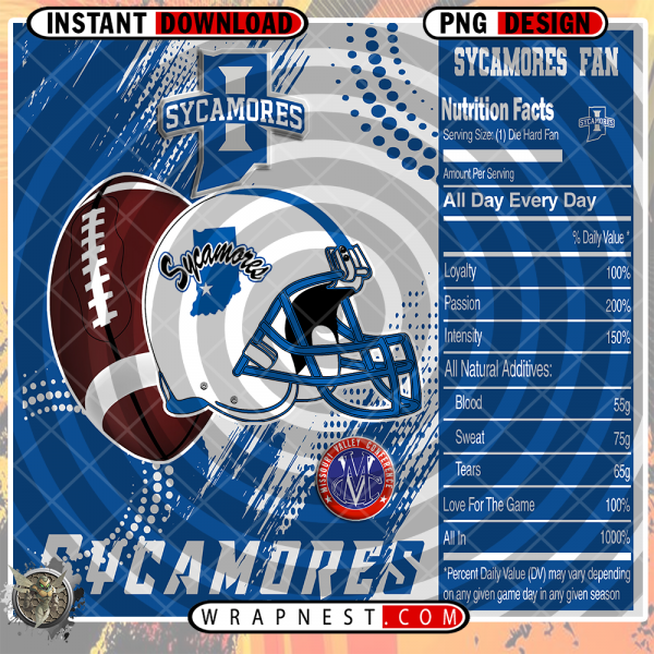 INDIANA STATE TEAM FAN SODA WRAP