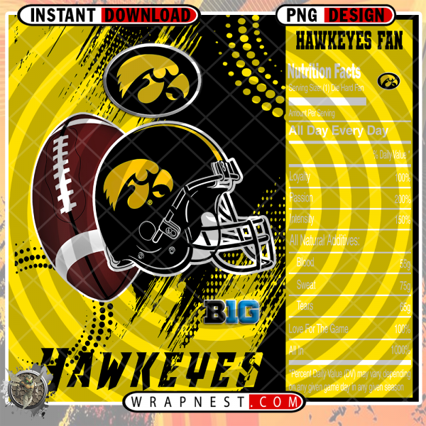 IOWA TEAM FAN SODA WRAP