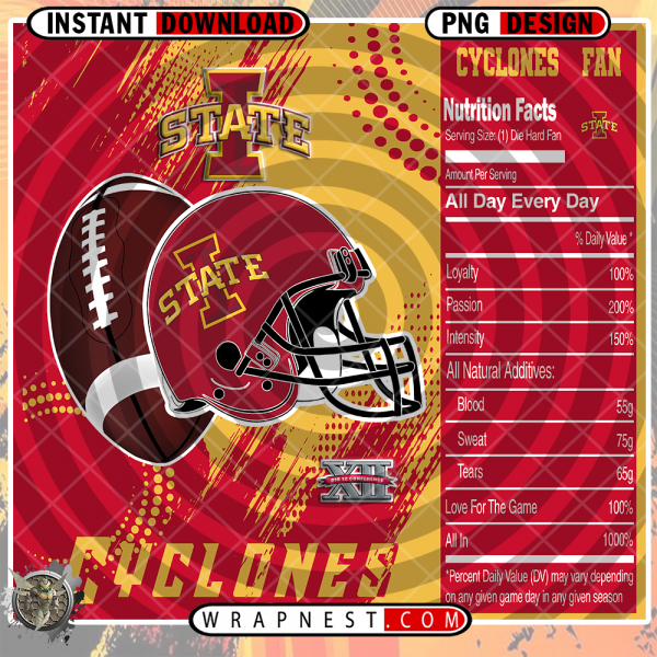 IOWA STATE TEAM FAN SODA WRAP