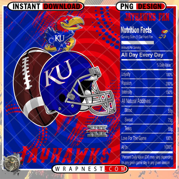 KANSAS TEAM FAN SODA WRAP