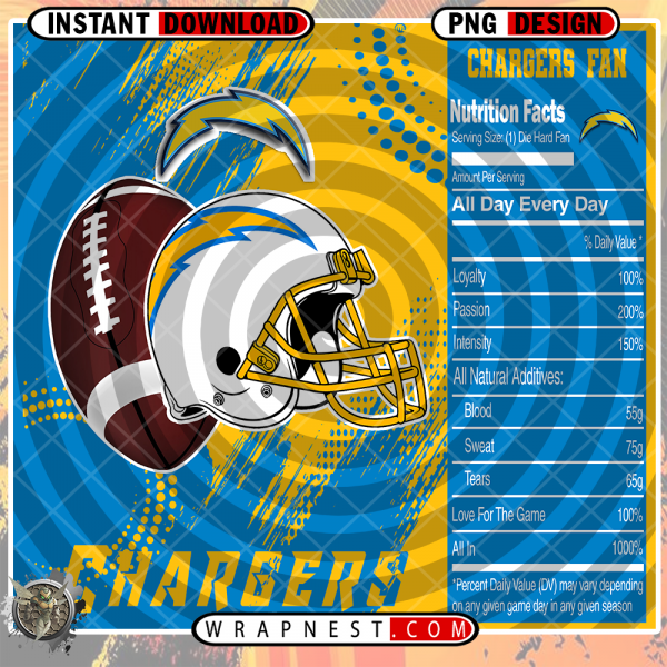 CHARGERS TEAM FAN SODA WRAP