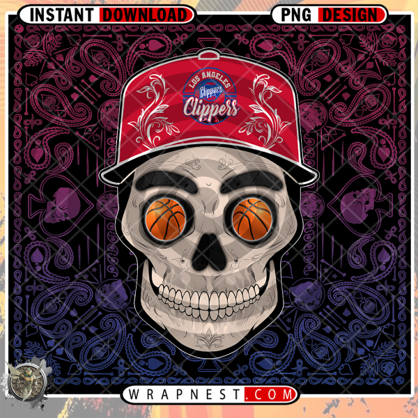CLIPPERS SKULL HANDKERCHIEF WRAP
