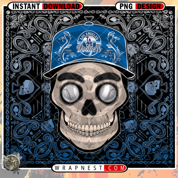 DODGERS SKULL HANDKERCHIEF WRAP