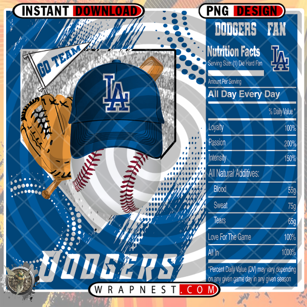 DODGERS TEAM FAN SODA WRAP