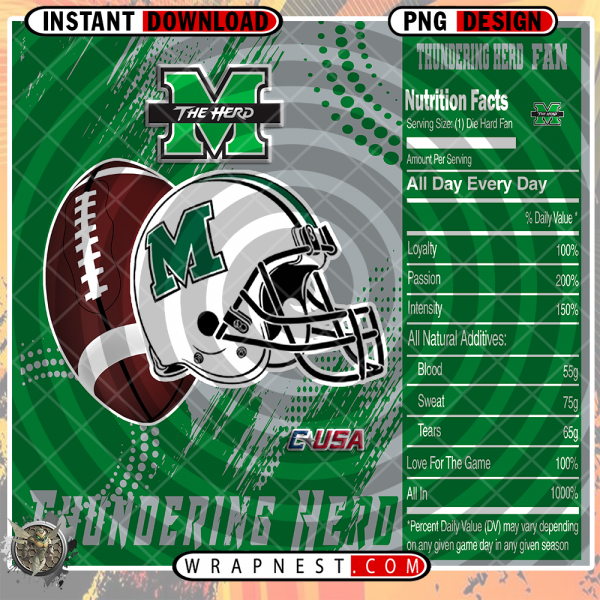 MARSHALL TEAM FAN SODA WRAP