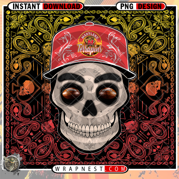 MARYLAND SKULL HANDKERCHIEF WRAP