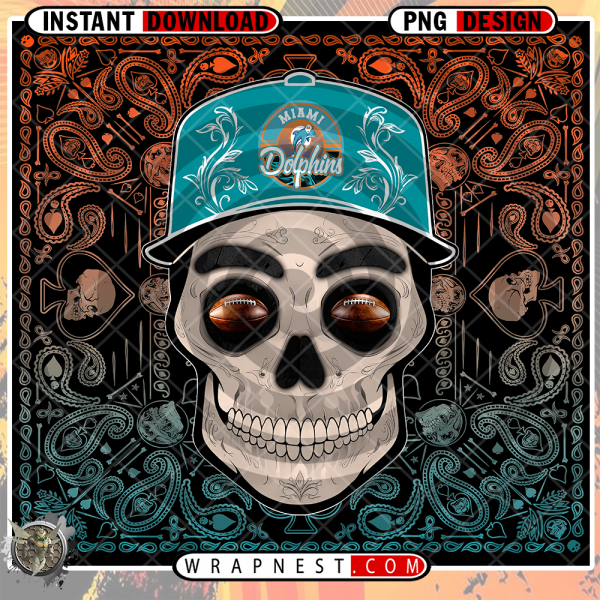 DOLPHINS SKULL HANDKERCHIEF WRAP