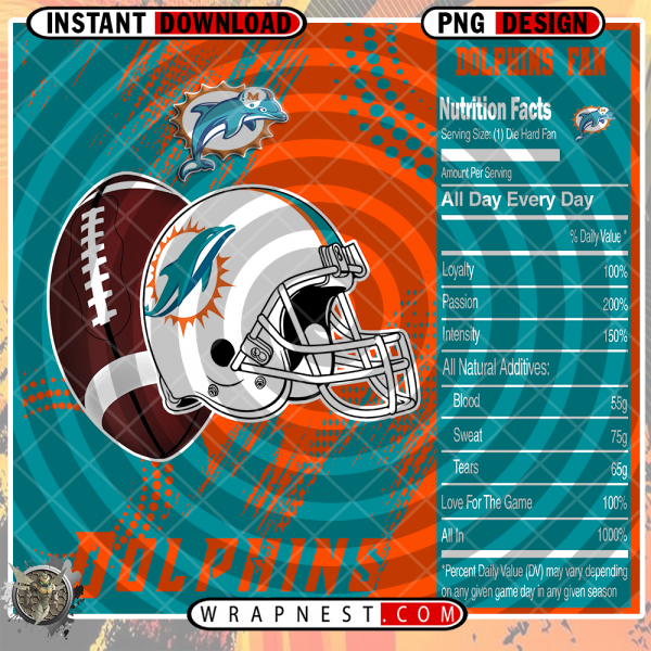 DOLPHINS TEAM FAN SODA WRAP
