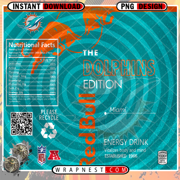 DOLPHINS RED BULL WRAP