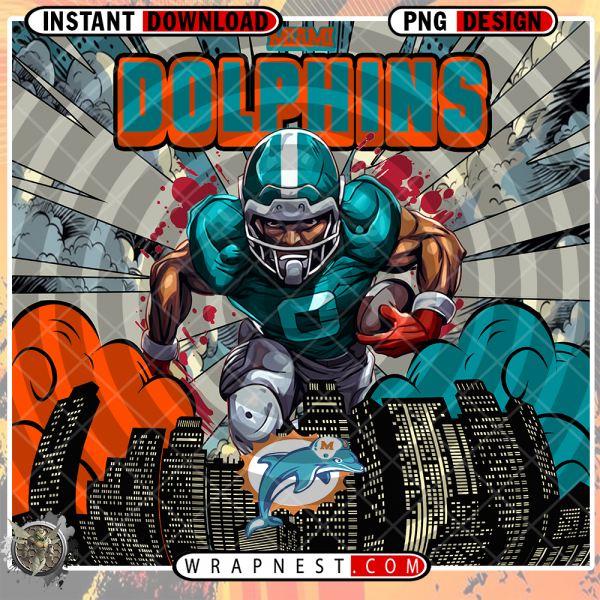 DOLPHINS COMIC BOOK STYLE WRAP