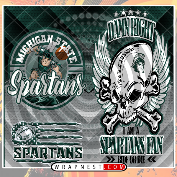 MICHIGAN STATE SKULL WRAP