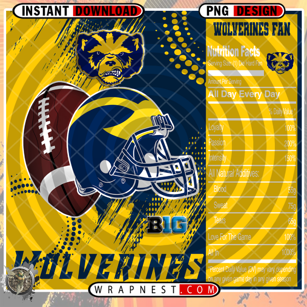 MICHIGAN TEAM FAN SODA WRAP
