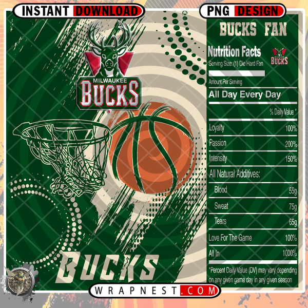 BUCKS TEAM FAN SODA WRAP