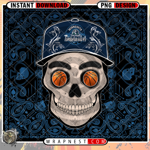 TIMBERWOLVES SKULL HANDKERCHIEF WRAP
