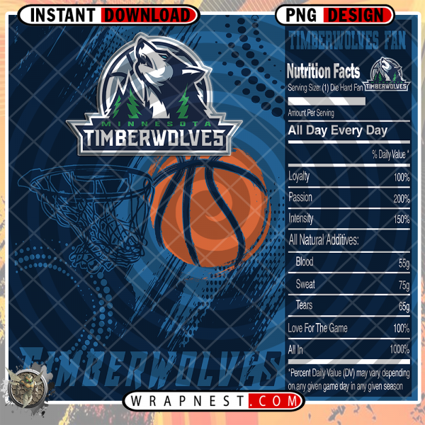 TIMBERWOLVES TEAM FAN SODA WRAP