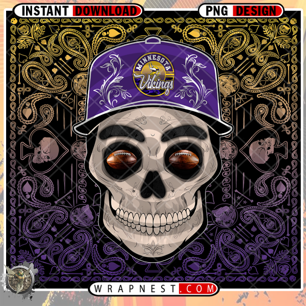 VIKINGS SKULL HANDKERCHIEF WRAP