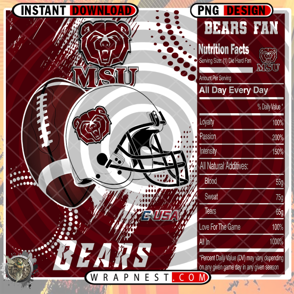 MISSOURI STATE TEAM FAN SODA WRAP