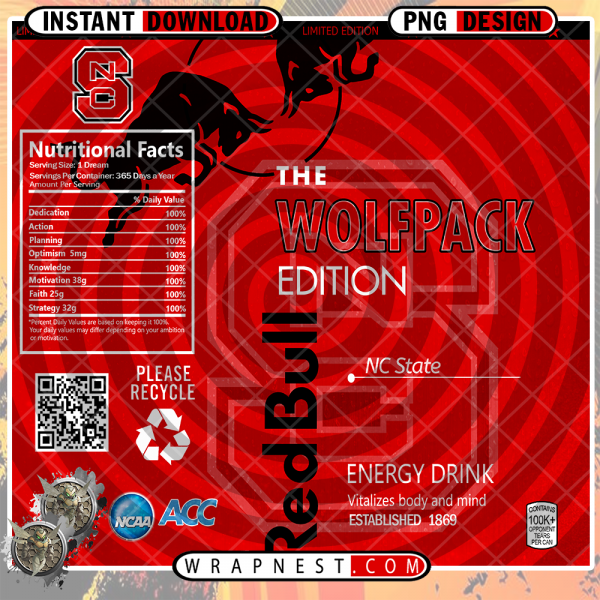 NC STATE RED BULL WRAP