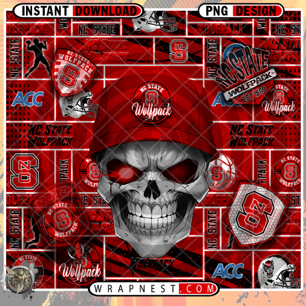 NC STATE SKULL WRAP