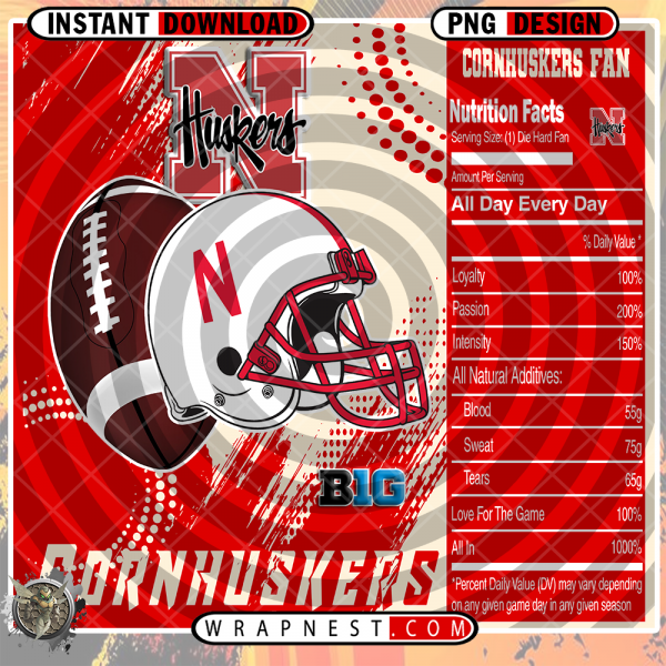 NEBRASKA TEAM FAN SODA WRAP