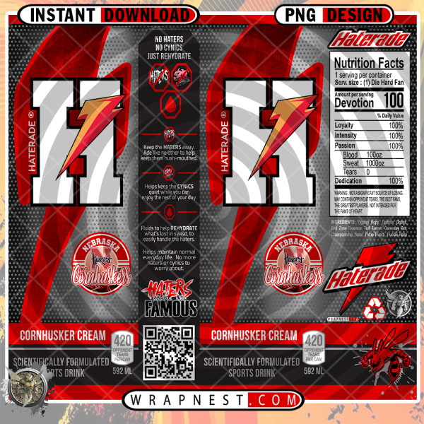 NEBRASKA HATERADE WRAP