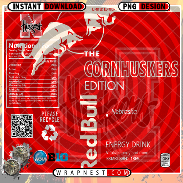 NEBRASKA RED BULL WRAP