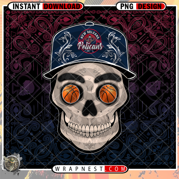 PELICANS SKULL HANDKERCHIEF WRAP