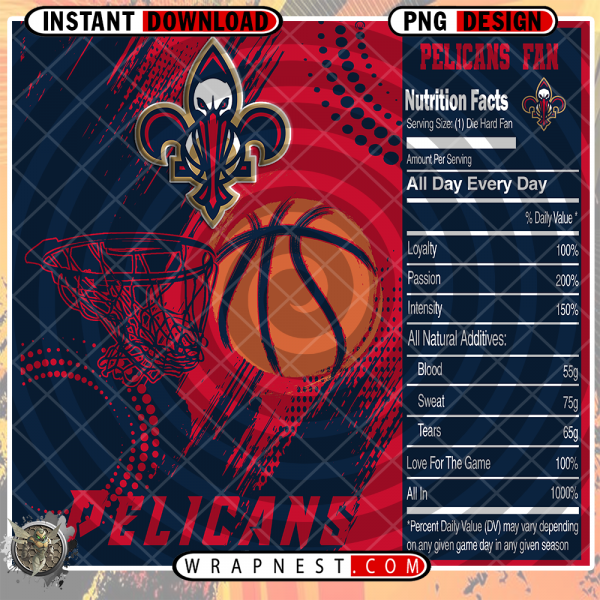 PELICANS TEAM FAN SODA WRAP