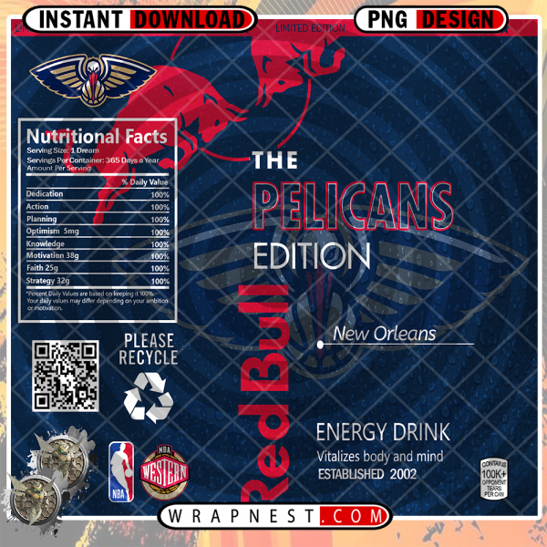 PELICANS RED BULL WRAP