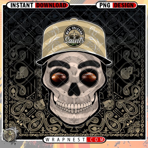 SAINTS SKULL HANDKERCHIEF WRAP