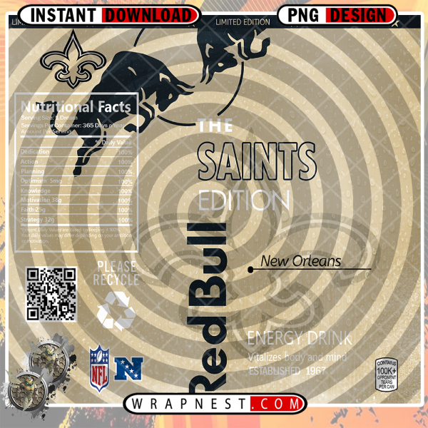 SAINTS RED BULL WRAP