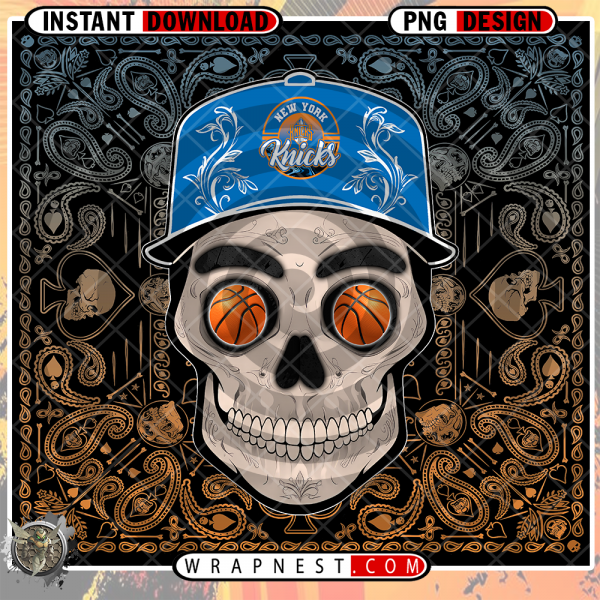 KNICKS SKULL HANDKERCHIEF WRAP