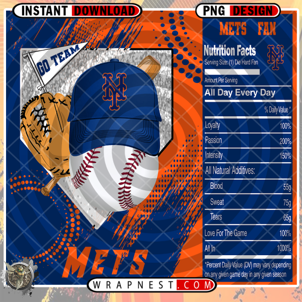 METS TEAM FAN SODA WRAP