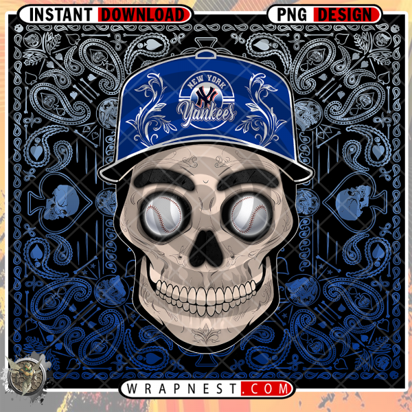 YANKEES SKULL HANDKERCHIEF WRAP