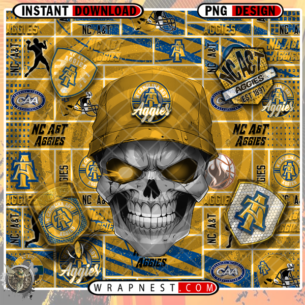 NC A&T SKULL WRAP