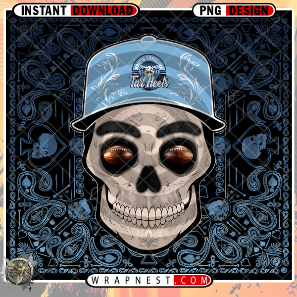 NORTH CAROLINA SKULL HANDKERCHIEF WRAP
