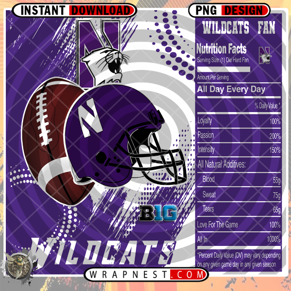 NORTHWESTERN TEAM FAN SODA WRAP