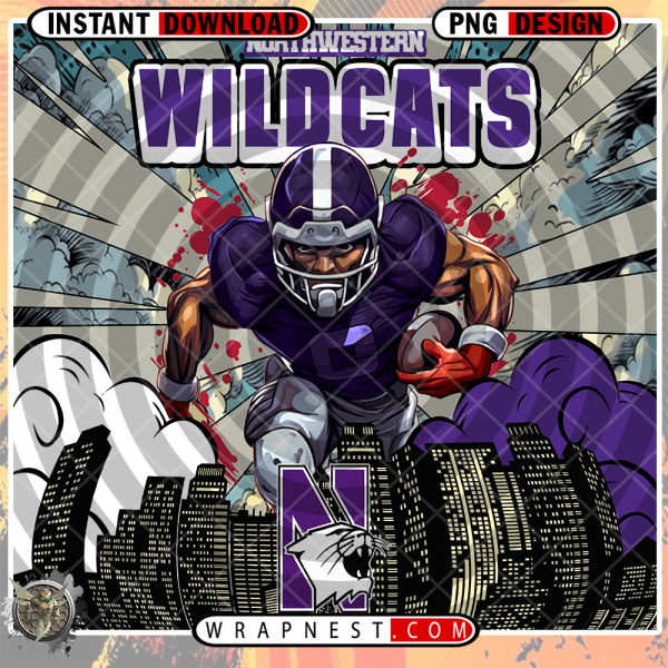 NORTHWESTERN COMIC BOOK STYLE WRAP