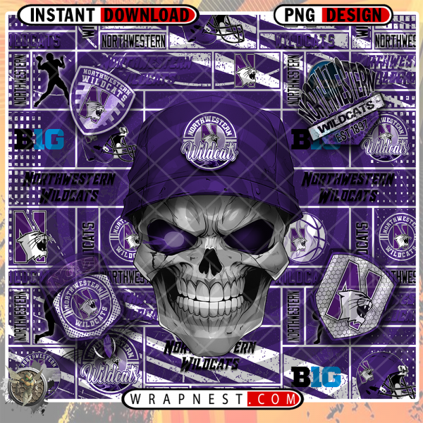 NORTHWESTERN SKULL WRAP