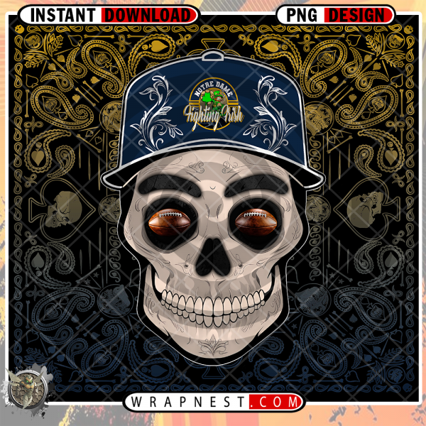 NOTRE DAME SKULL HANDKERCHIEF WRAP