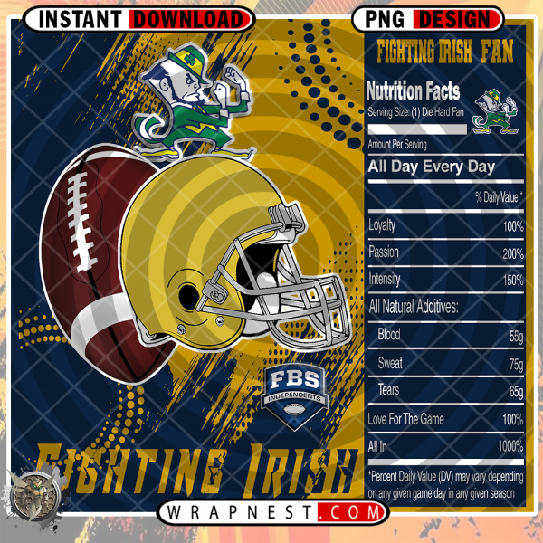 NOTRE DAME TEAM FAN SODA WRAP