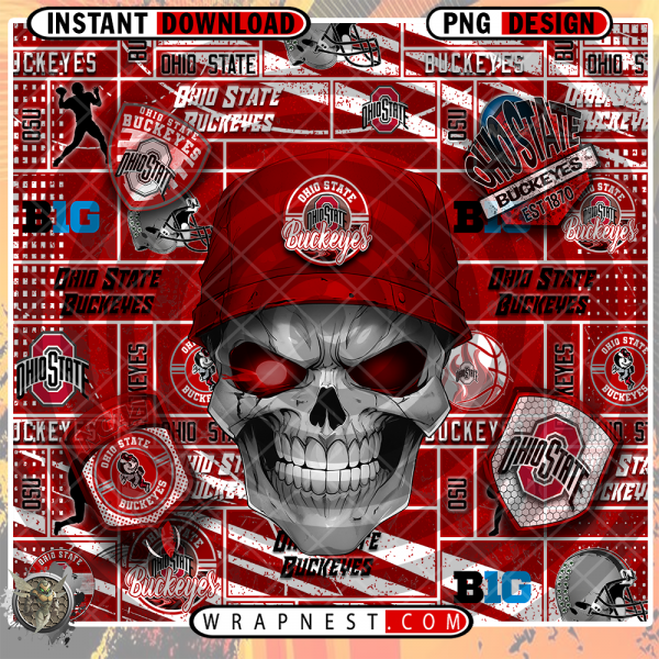 OHIO STATE SKULL WRAP
