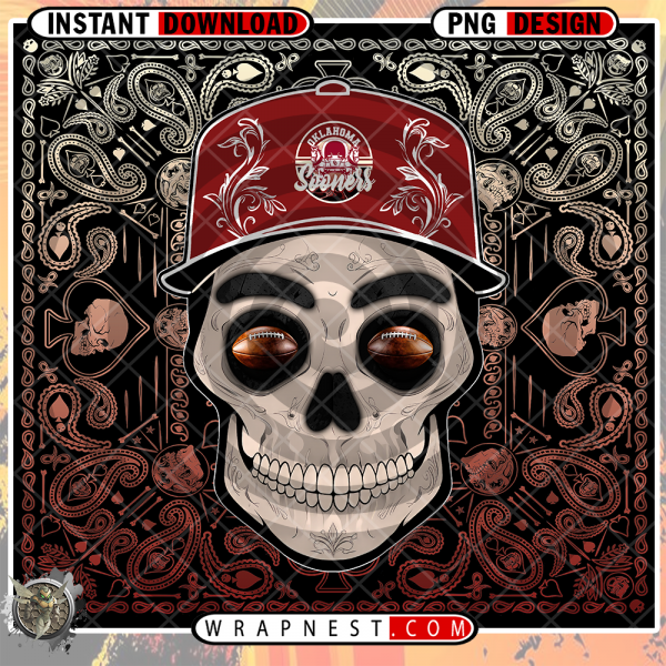 OKLAHOMA SKULL HANDKERCHIEF WRAP