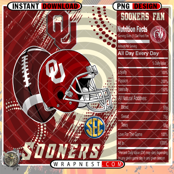 OKLAHOMA TEAM FAN SODA WRAP