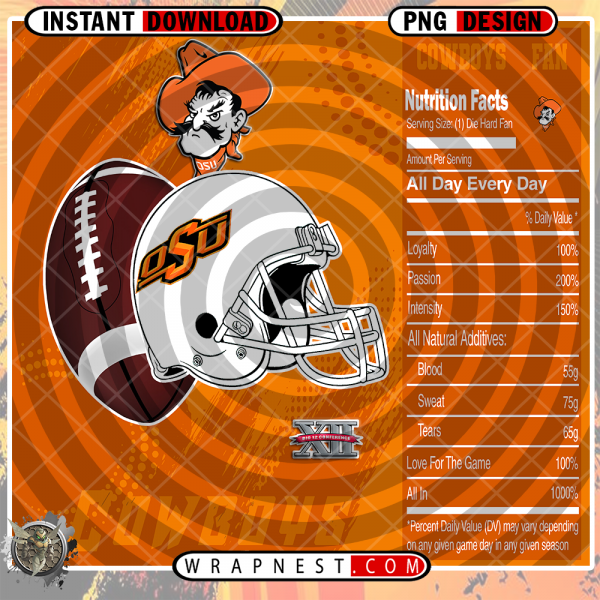 OKLAHOMA STATE TEAM FAN SODA WRAP