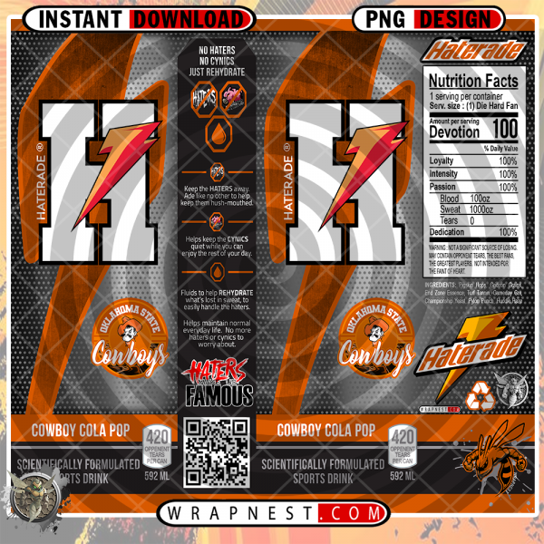 OKLAHOMA STATE HATERADE WRAP
