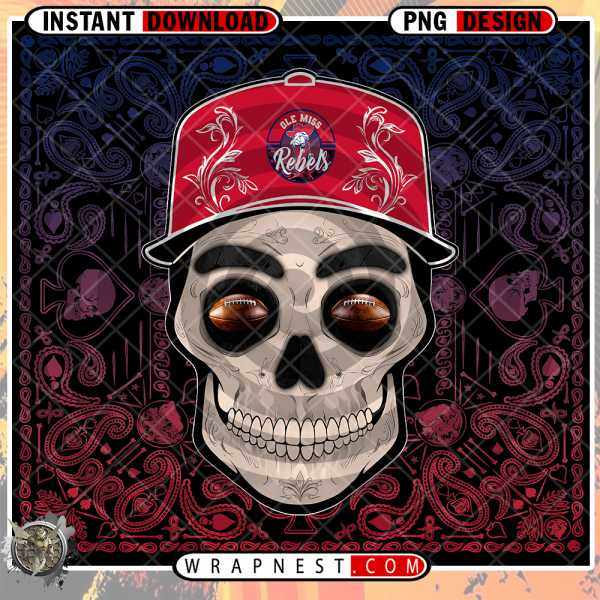 OLE MISS SKULL HANDKERCHIEF WRAP